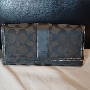 Coach Black Canvas Full-size Wallet